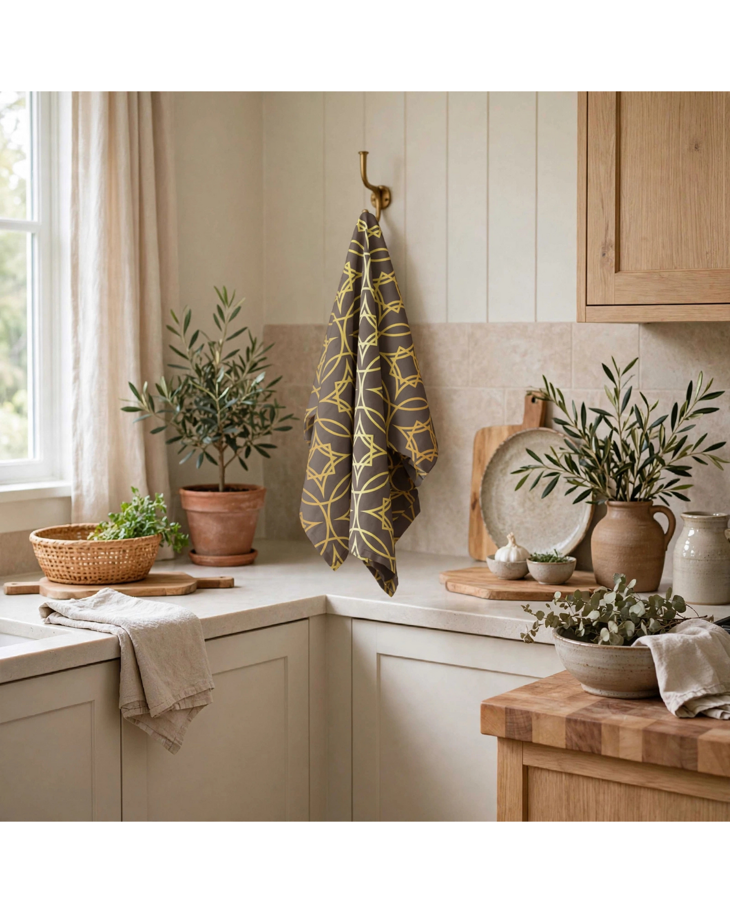 Patterns of Home Kitchen Towel | Cocoa Geometric Tea Towel