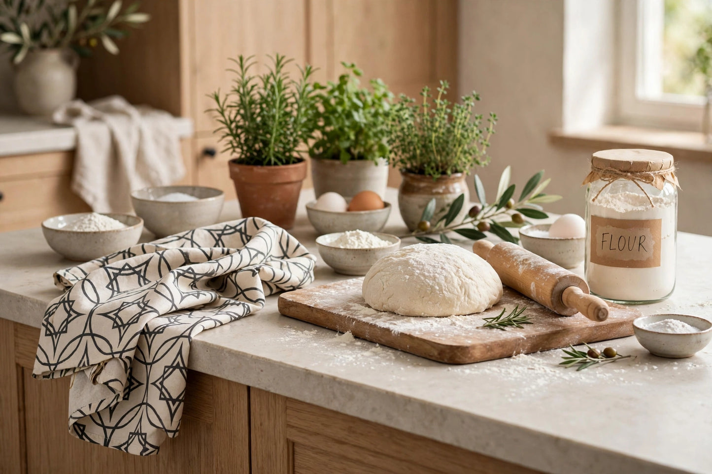Patterns of Home Kitchen Towel | Stone Geometric Tea Towel
