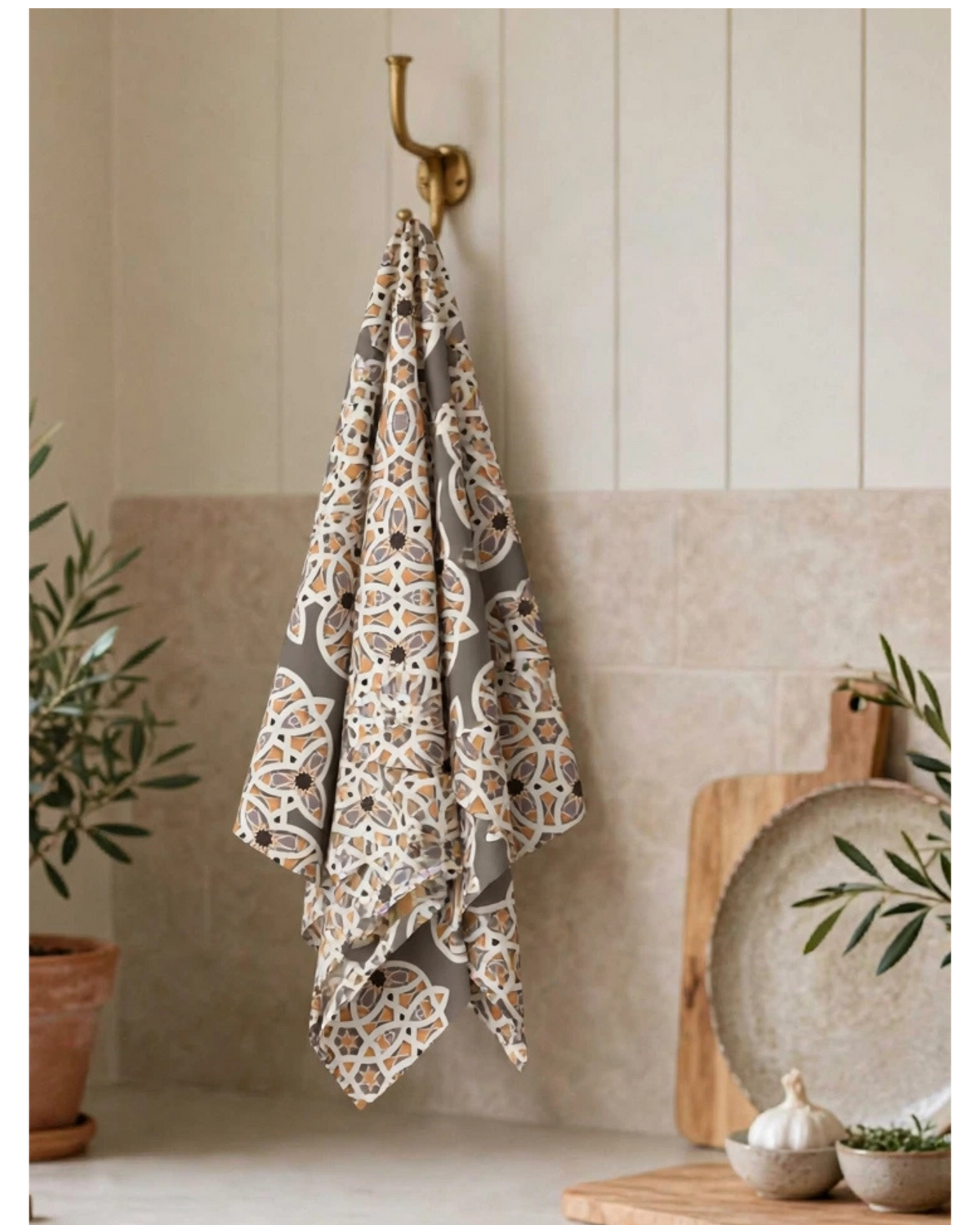 Layers of Heritage Kitchen Towel | Stone Grey Ornamental Tea Towel