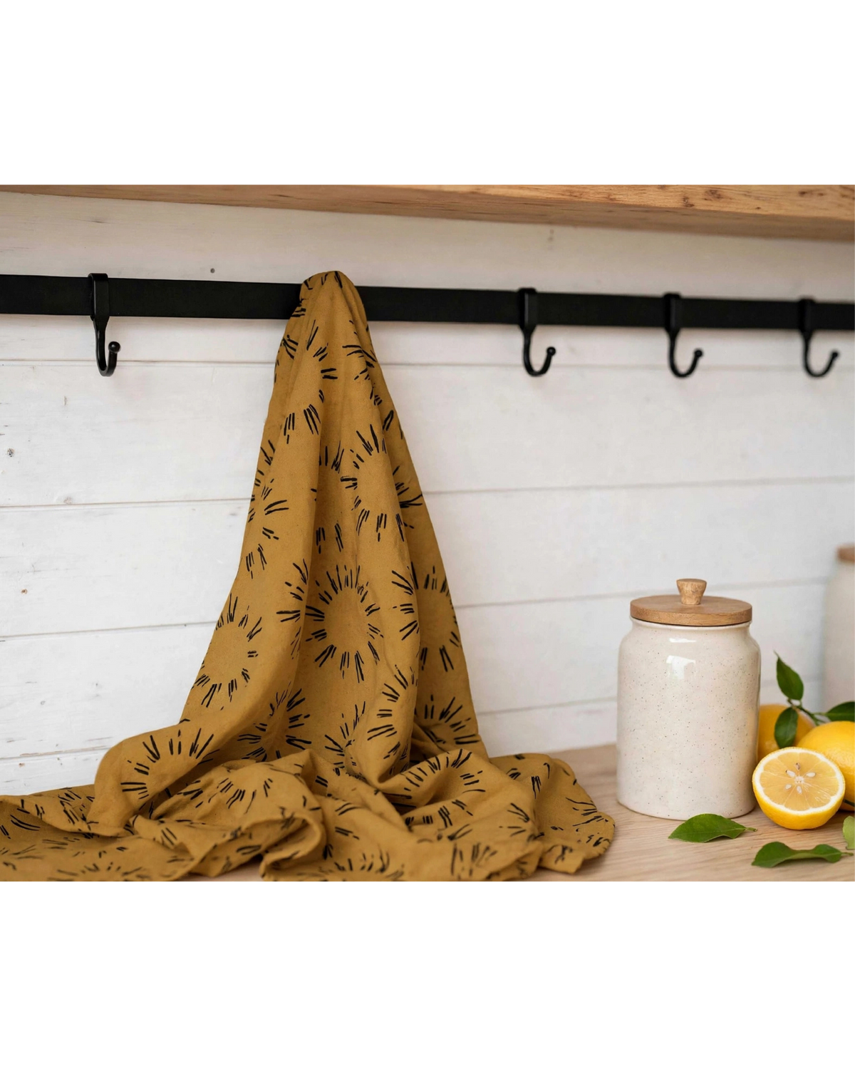 Sunburst Tea Towel | Golden Ochre Kitchen Towel