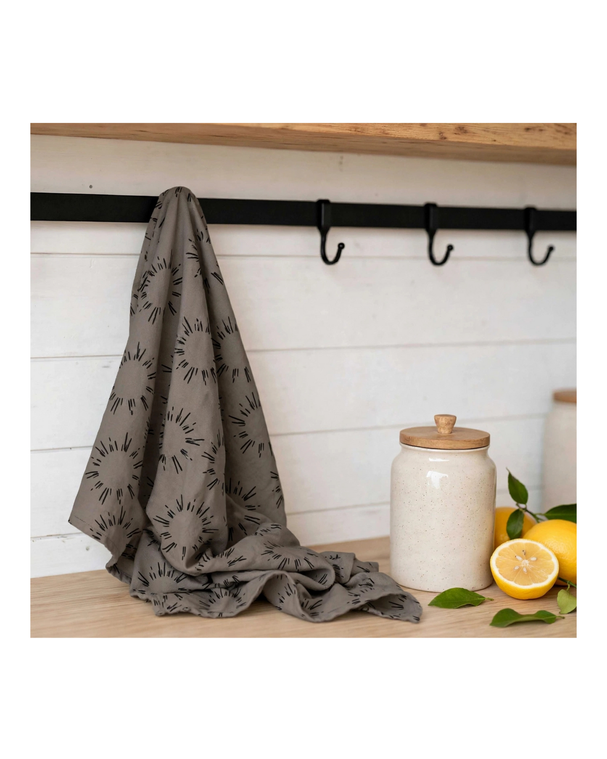 Sunburst Tea Towel | Stone Grey Kitchen Towel
