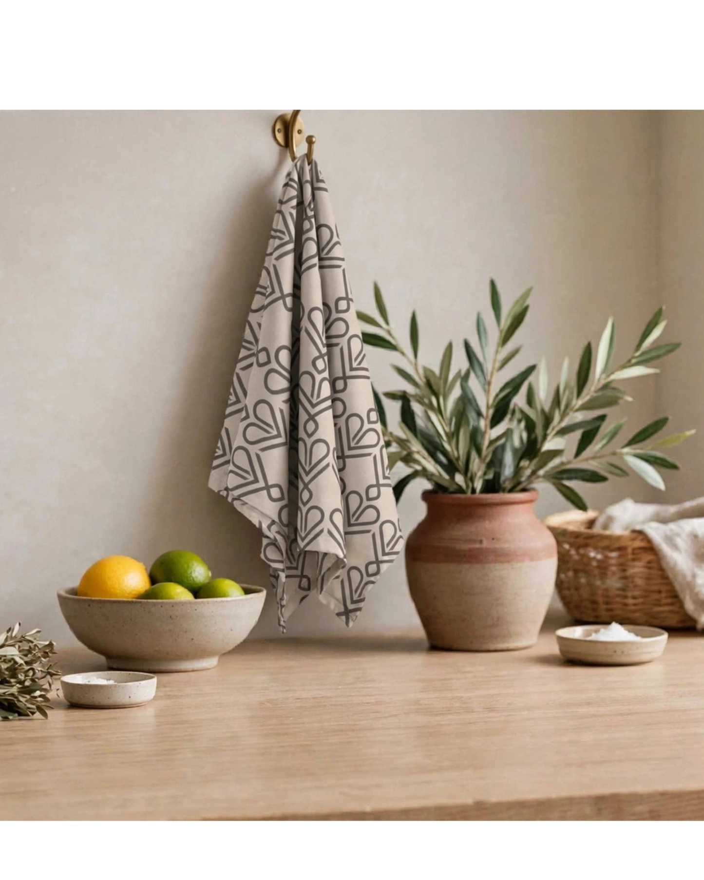 Sandstone Rhythm Pattern Tea Towel | Symbols That Speak Kitchen Towel
