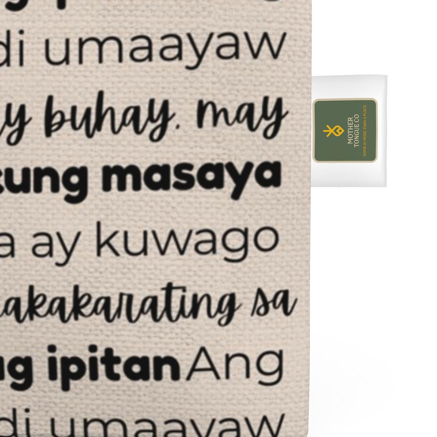 Nostalgic Words of Home Totelet | Tagalog Typography Tote Bag