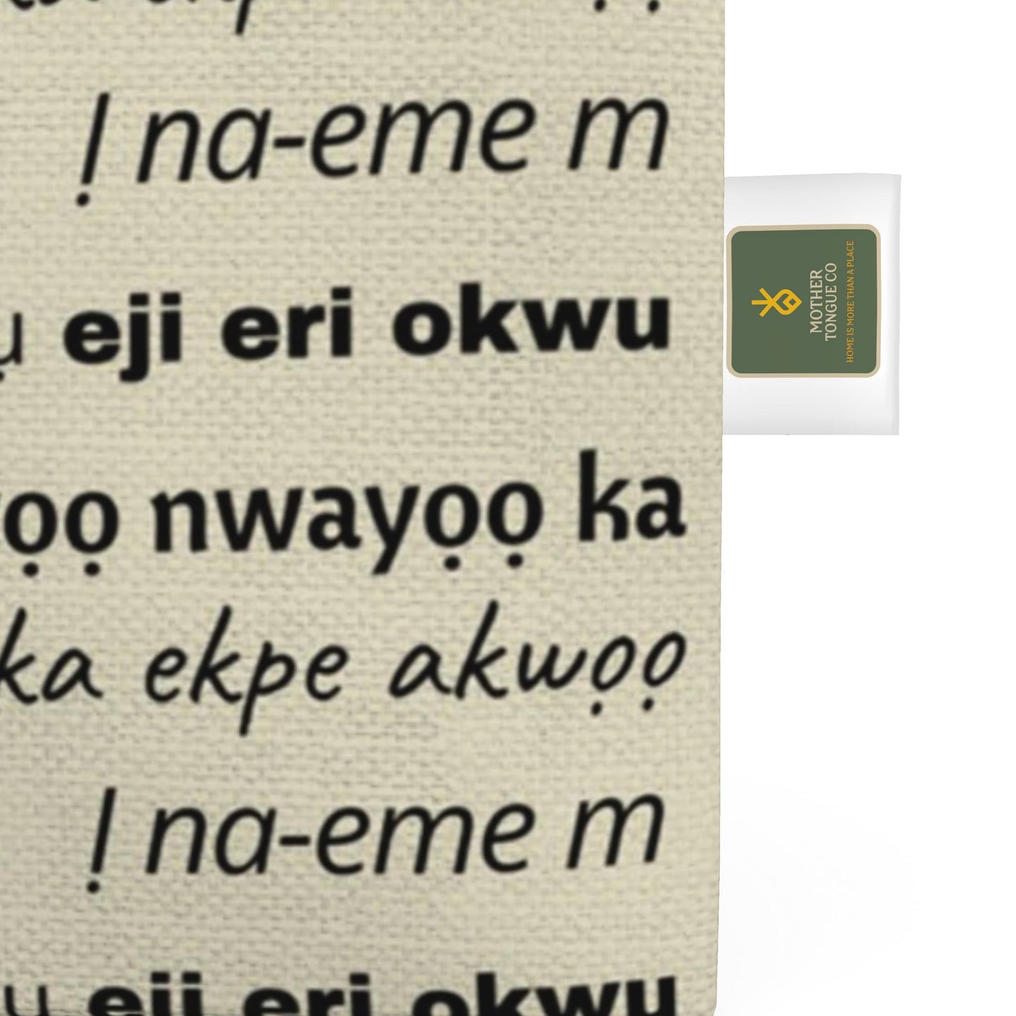 Ivory Echoes Totelet | Igbo Language Tote Bag