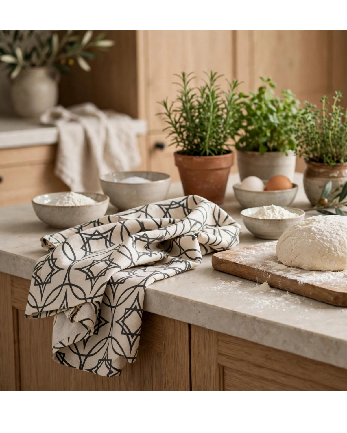 Patterns of Home Kitchen Towel | Stone Geometric Tea Towel