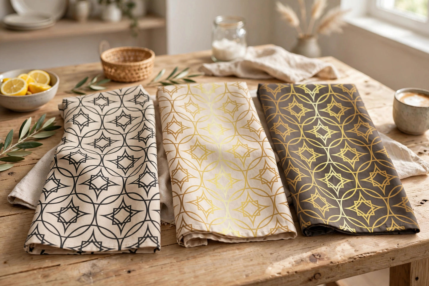 Patterns of Home Tea Towel | Golden Sand Filipino Kitchen Towel