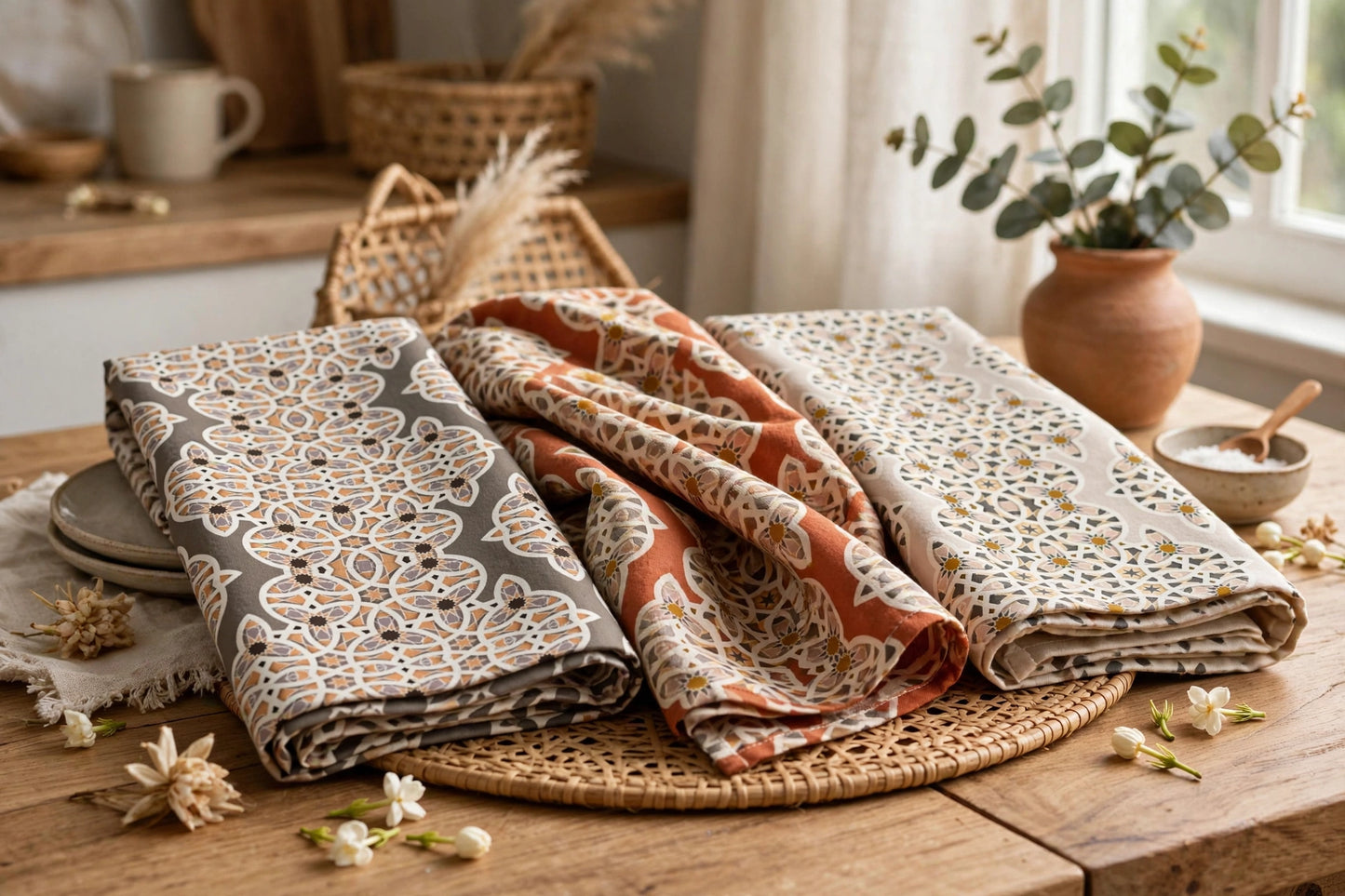 Layers of Heritage Kitchen Towel | Stone Grey Filipino Tea Towel