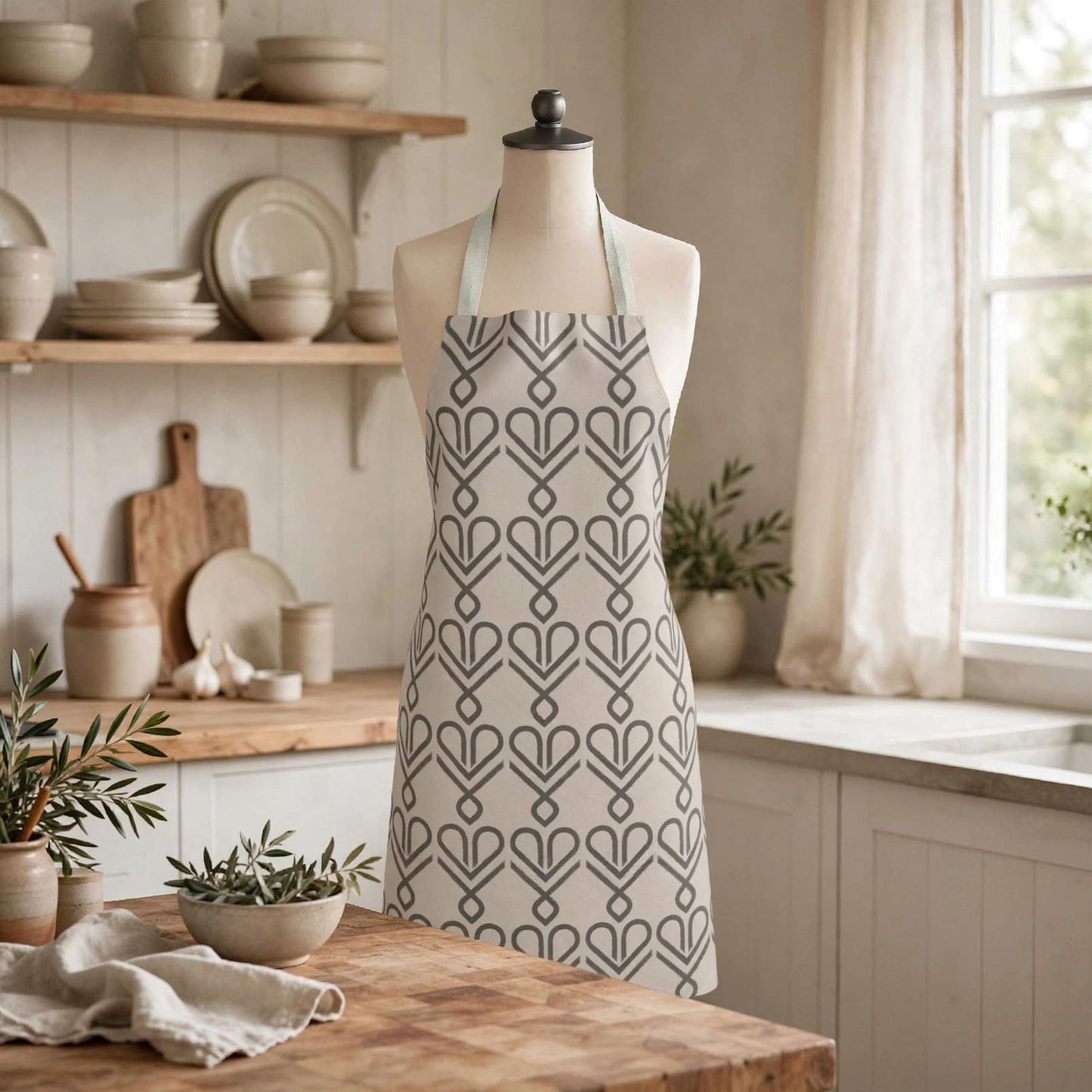 Symbols That Speak Apron | Adinkra Heart Pattern Apron