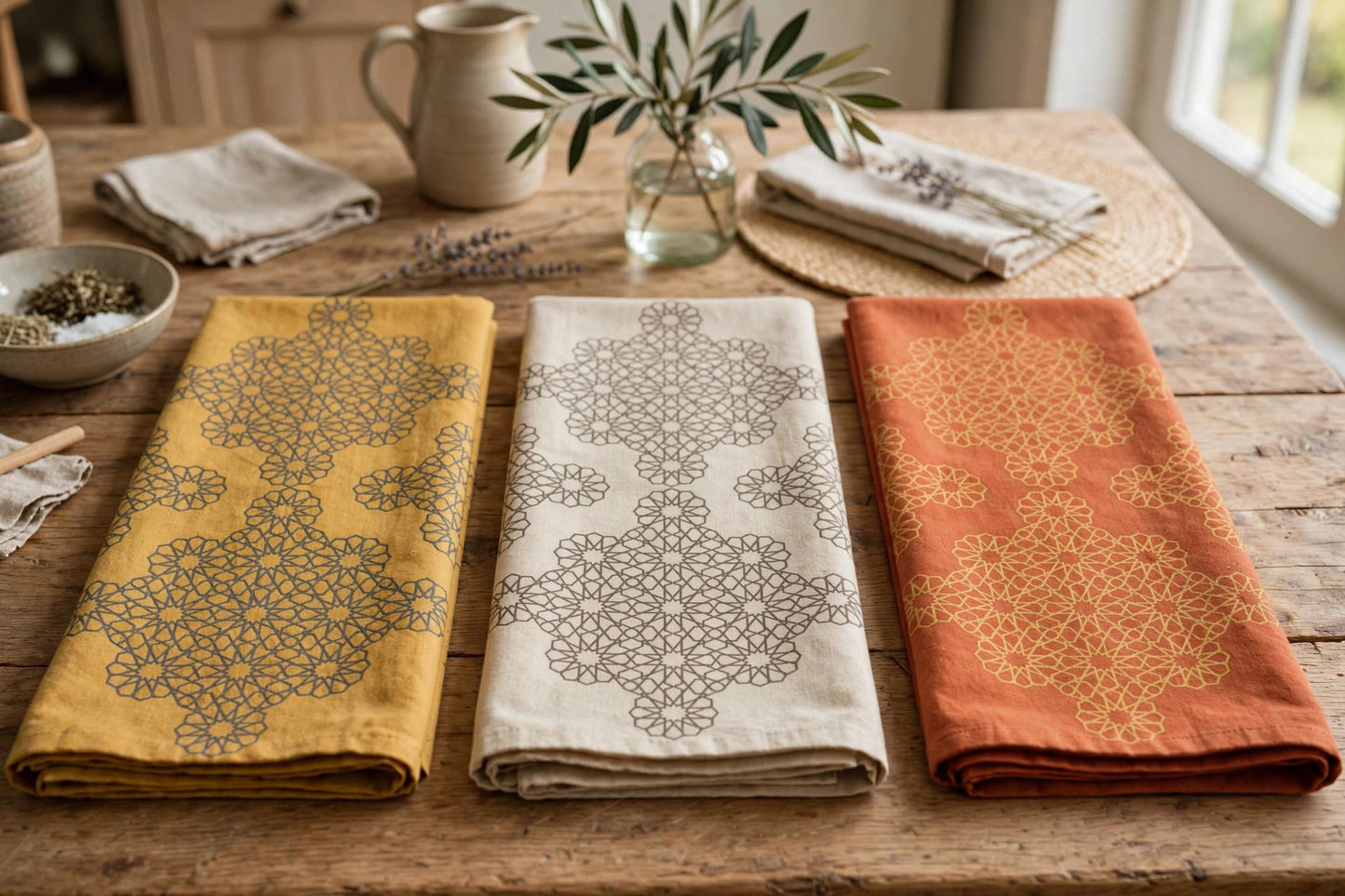 Threads of Heritage Kitchen Towel | Woven Ochre Filipino Tea Towel