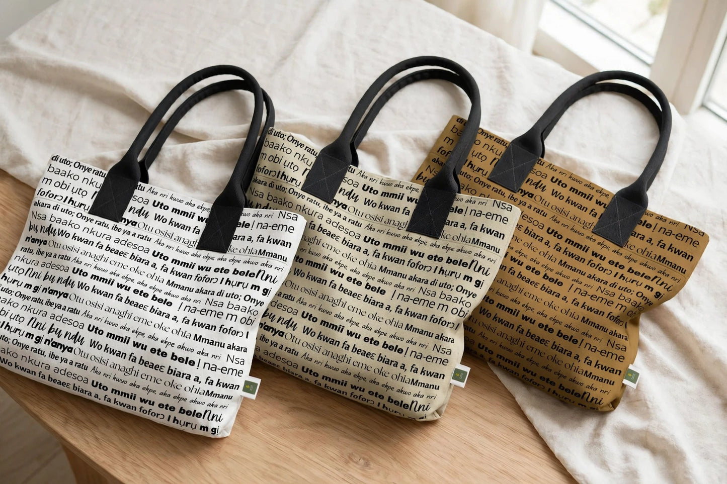 Ivory Echoes Totelet | Igbo Language Tote Bag