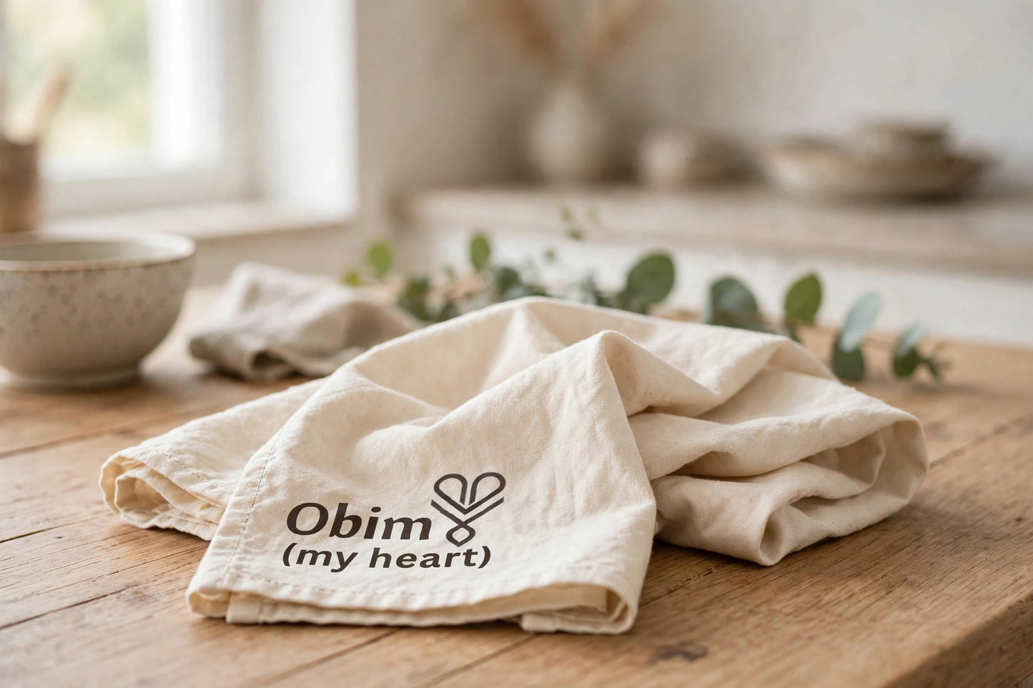 Obim - My Heart - Tea Towel | Igbo Kitchen Towel