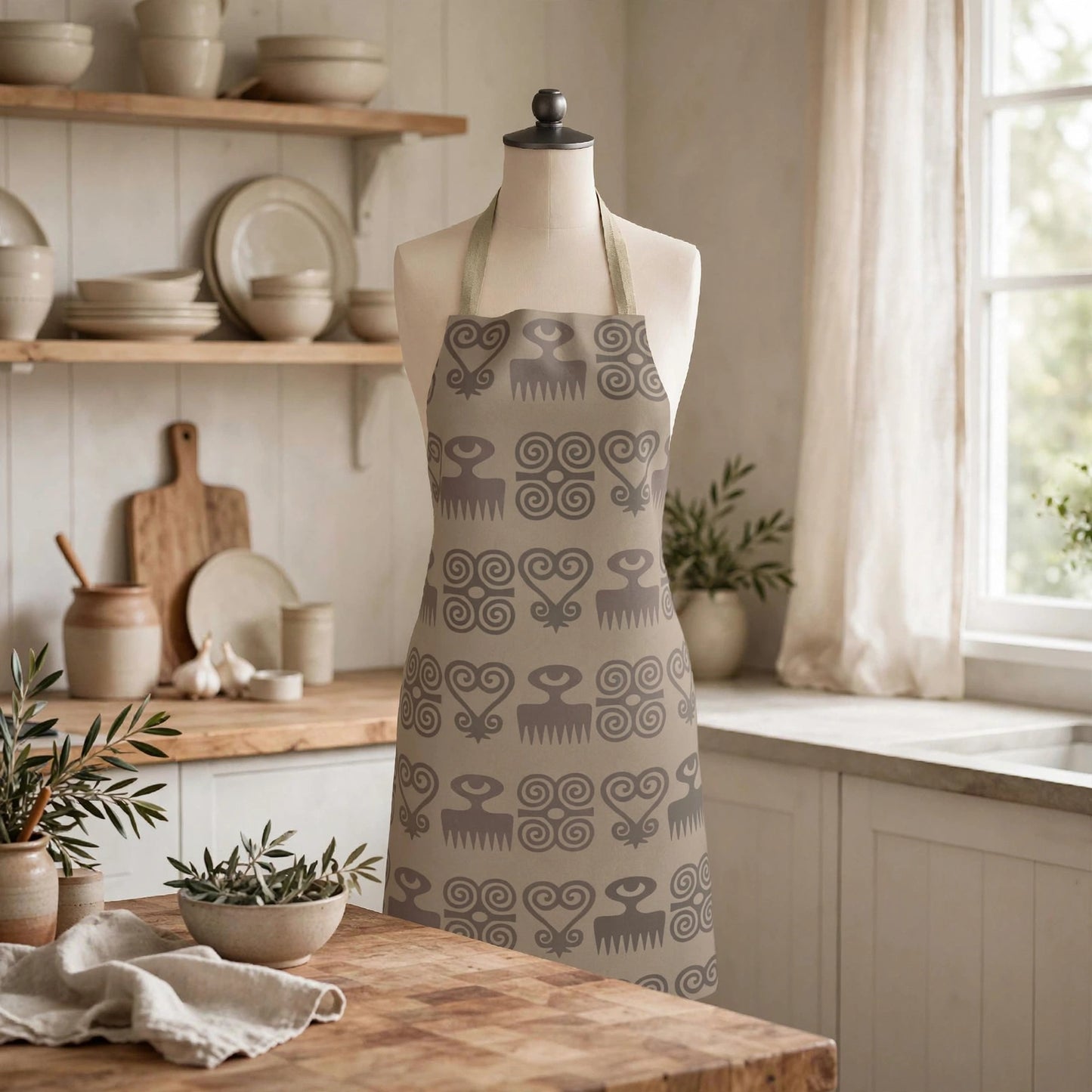 Symbols That Speak Apron | Adinkra Harmony Pattern Apron