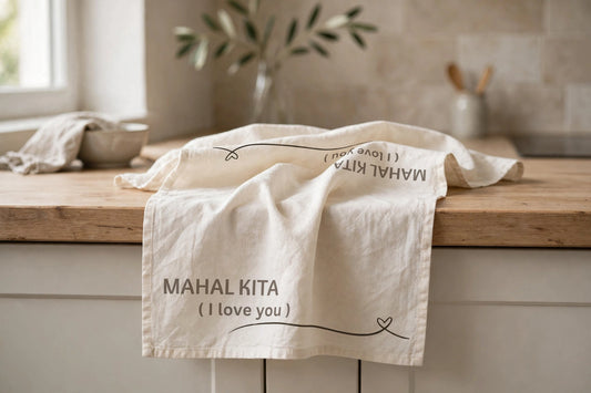 Filipino Words Tea Towel | Tagalog Filipino Kitchen Towel