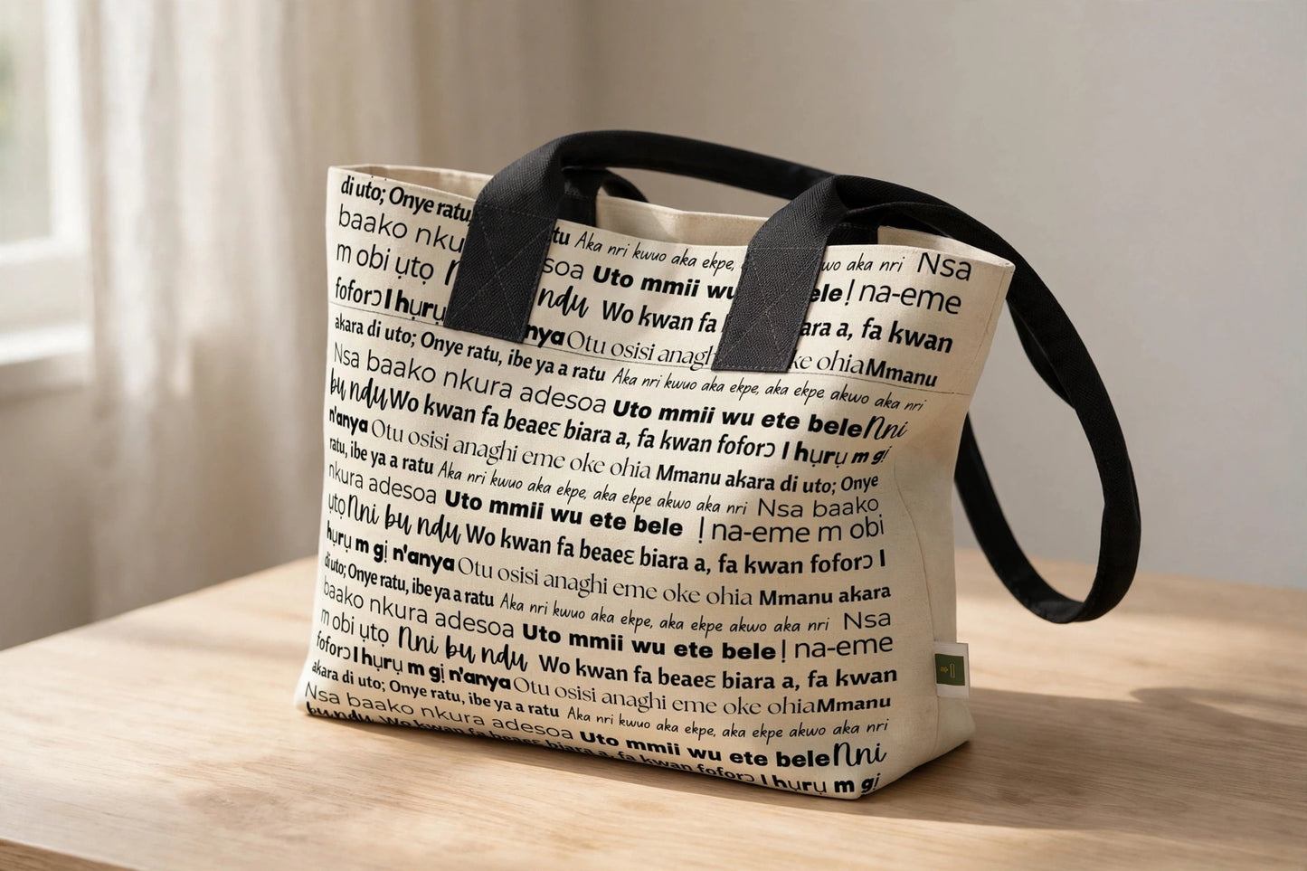 Ivory Echoes Totelet | Igbo Language Tote Bag