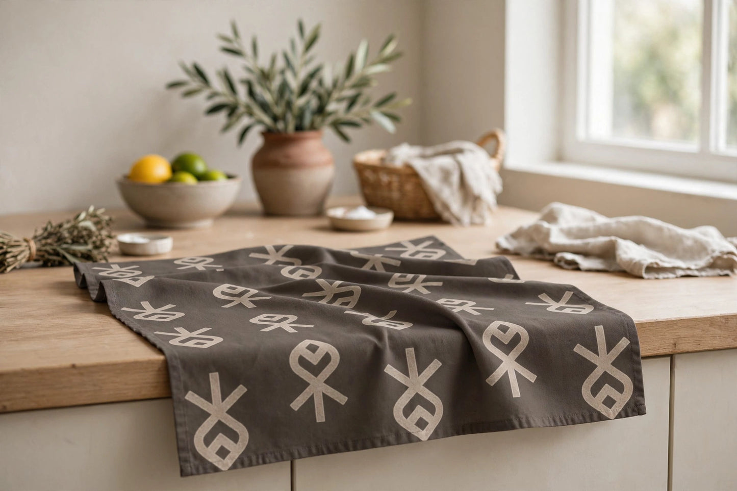 Adinkra Legacy Tea Towel | Symbols That Speak Kitchen Towel
