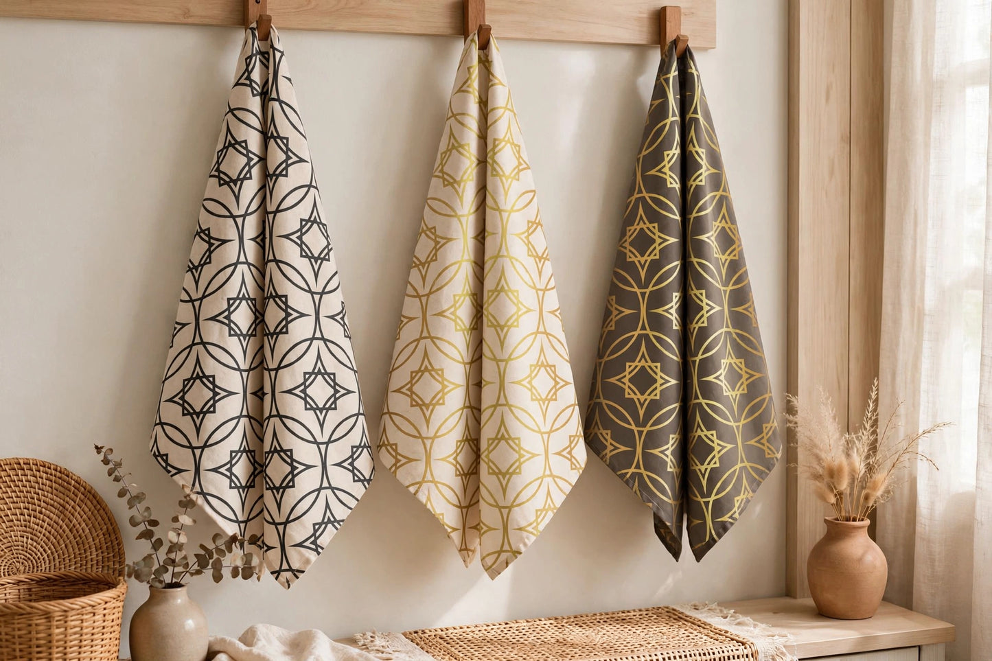 Patterns of Home Tea Towel | Golden Sand Filipino Kitchen Towel