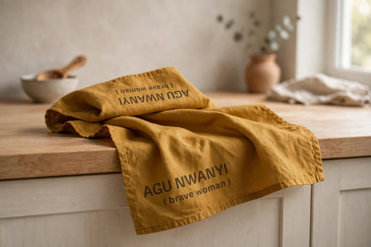 Igbo Language Tea Towel | Igbo Heritage Kitchen Towel