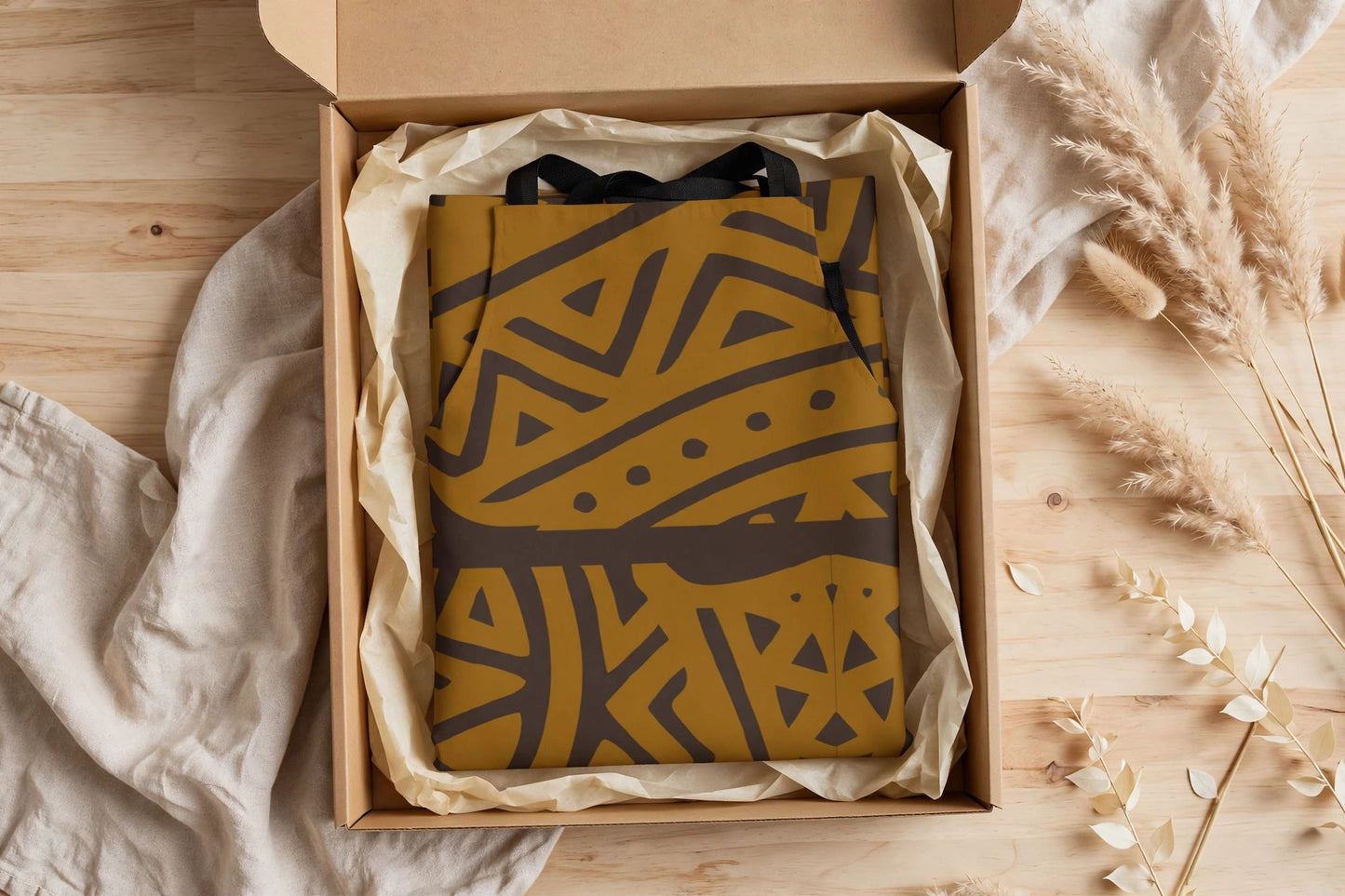 Rhythms of the Earth Apron | Clay Tribal Pattern Apron