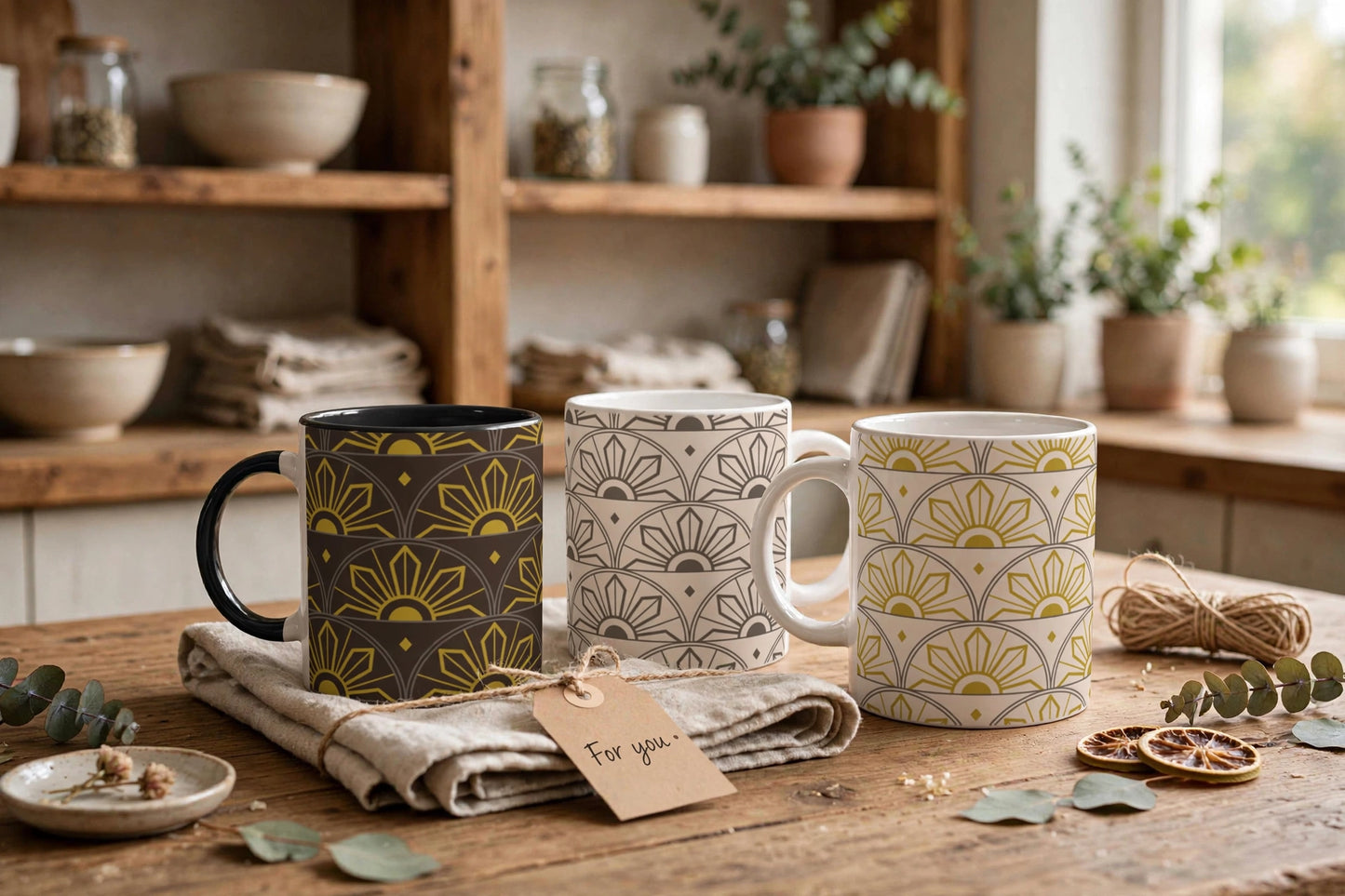 Rising Sun Filipino Coffee Cup | Midnight Heritage Mug