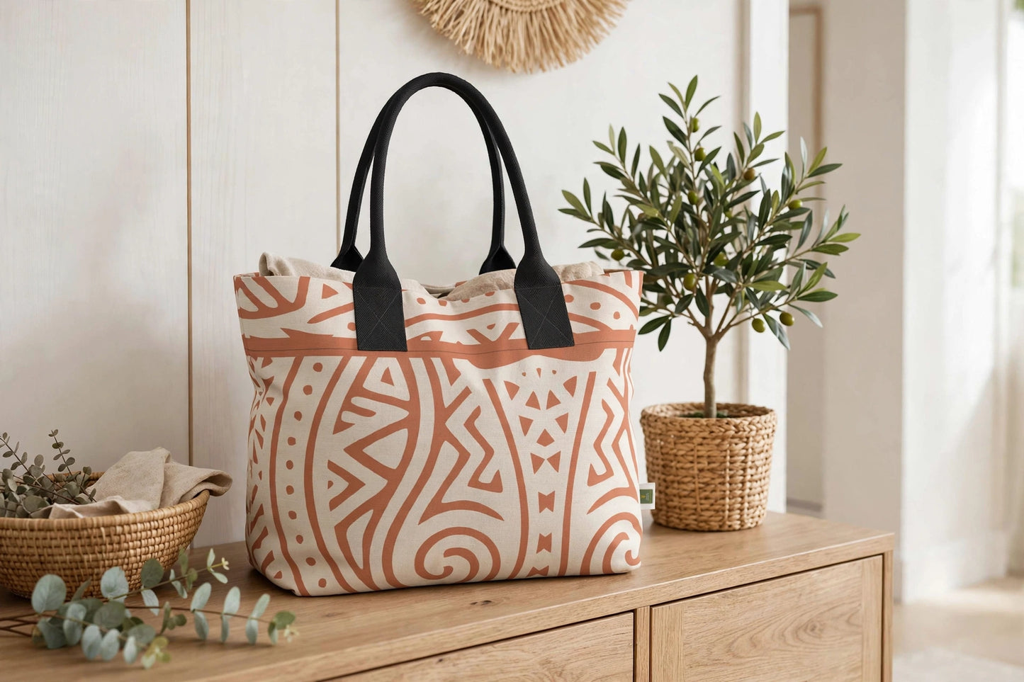 Terracotta Heritage Totelet | African Geometric Tote Bag