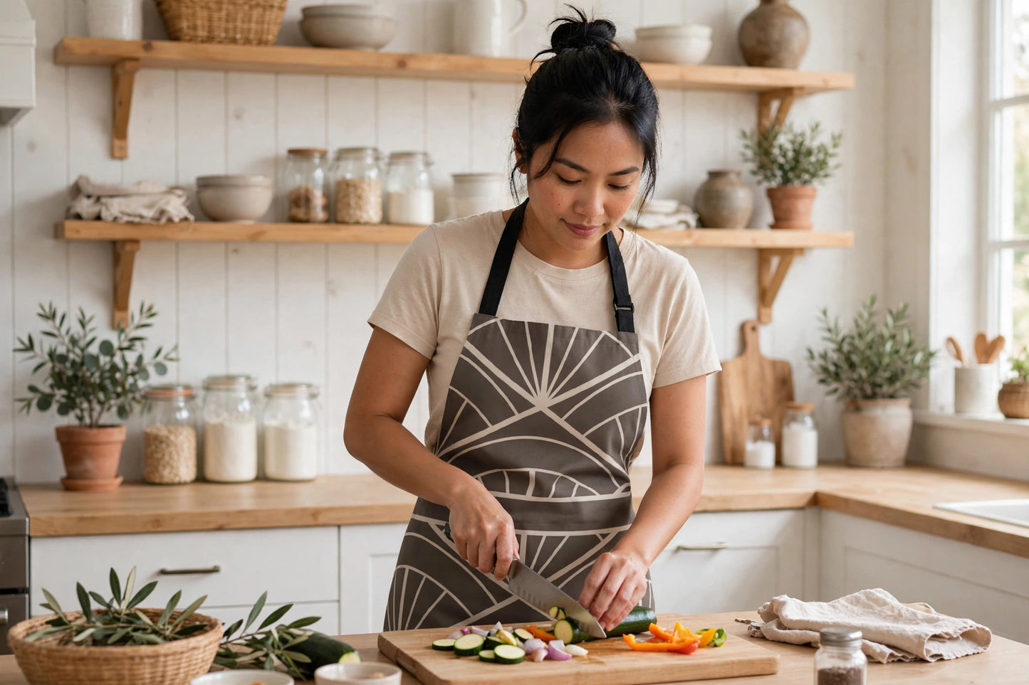 Threads of Home Apron | Charcoal Filipino Pattern Apron