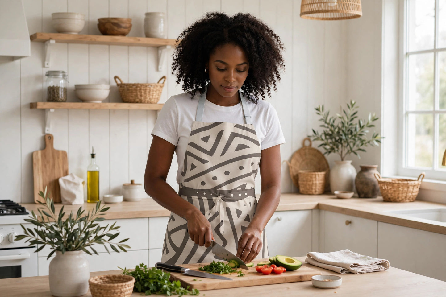Rhythms of the Earth Apron | Stone Tribal Pattern Apron