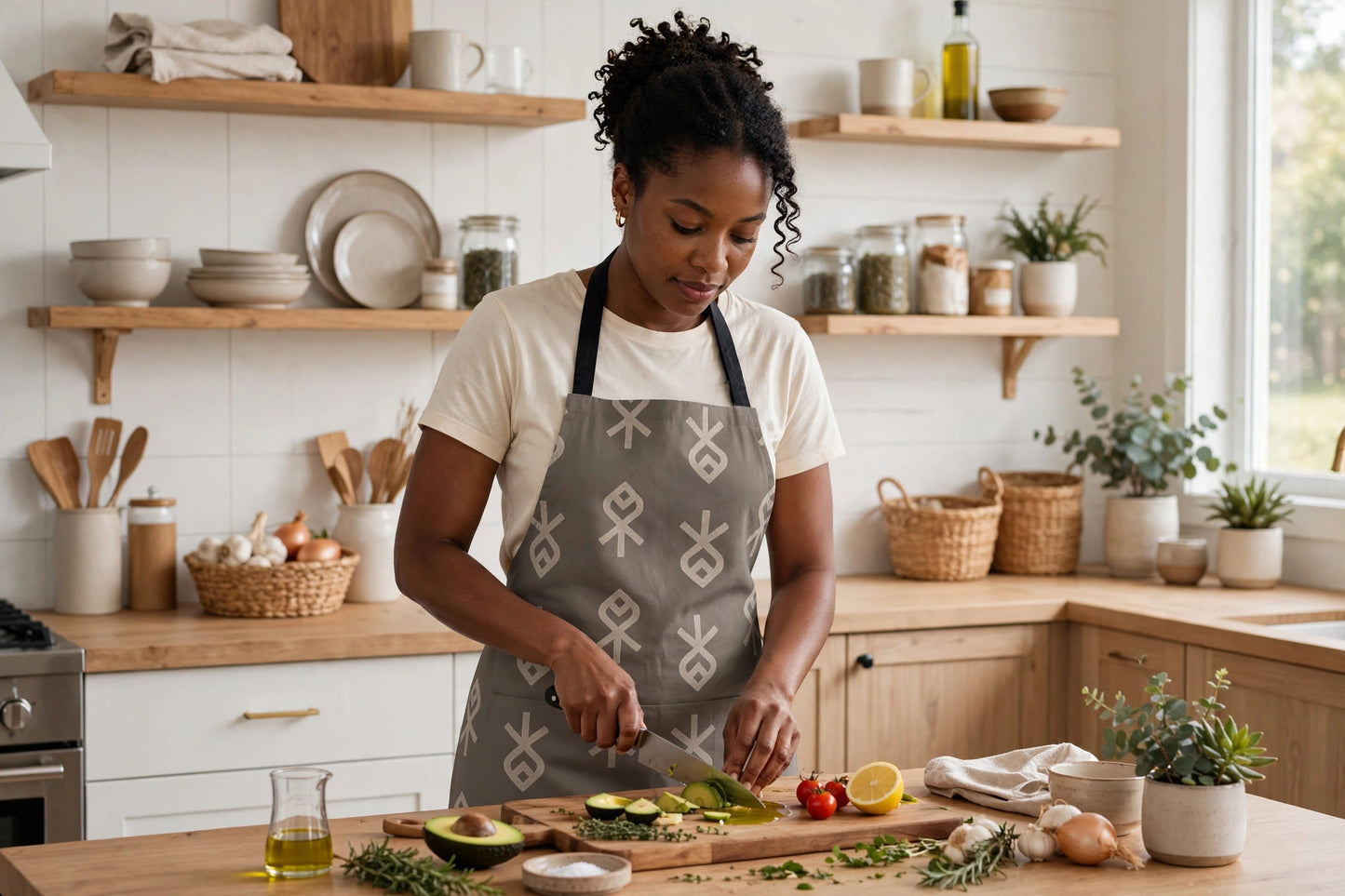 Symbols That Speak Apron | Adinkra Legacy Pattern Apron