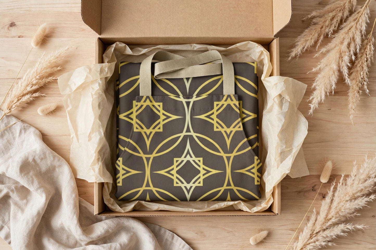 Gather Around the Table Apron | Charcoal Heritage Pattern Apron