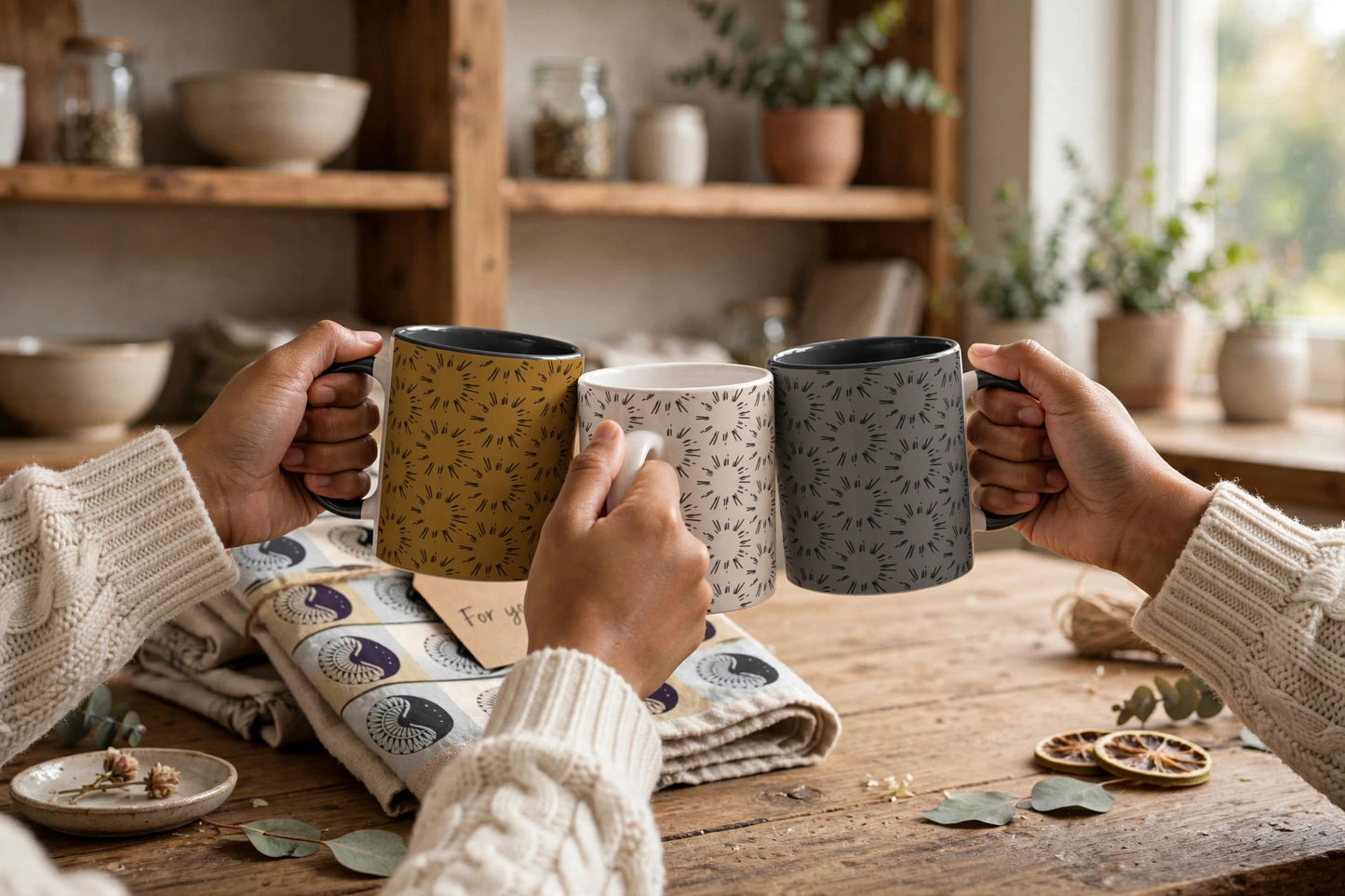 Sandstone Sunburst Mug | Filipino Rising Sun Coffee Cup