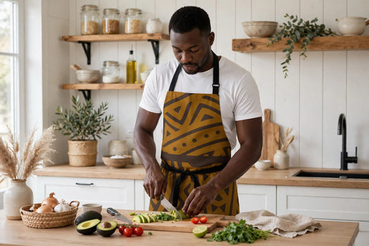 Rhythms of the Earth Apron | Ochre Tribal Pattern Apron