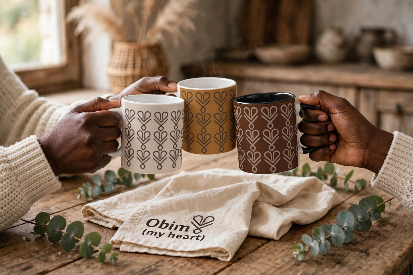 Echoes of Home Coffee Cup | Cocoa Igbo Pattern Mug