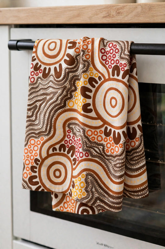 Rhythms of the Earth Tea Towel | Clay Horizon Igbo Kitchen Towel