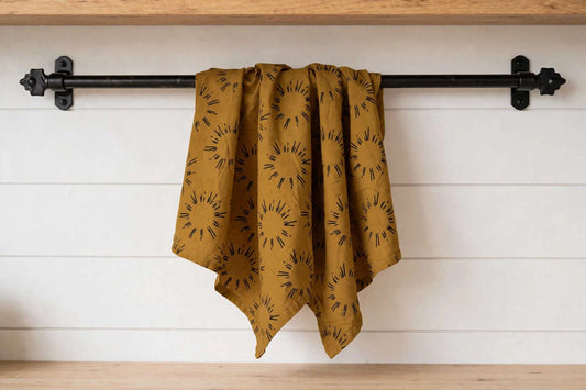 Rising Sun Tea Towel | Golden Ochre Filipino Kitchen Towel