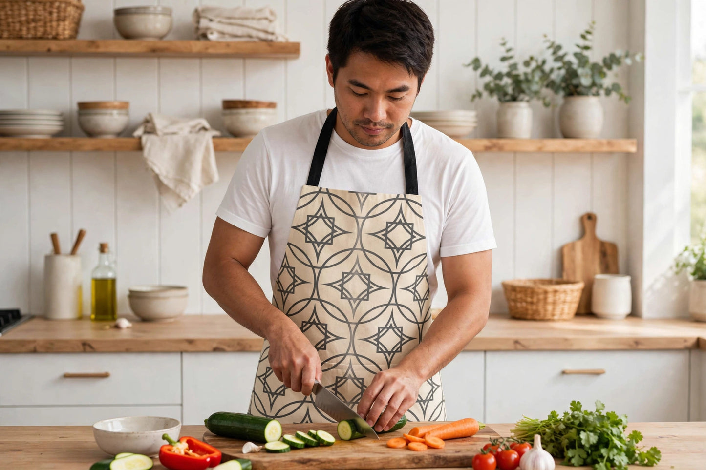 Gather Around the Table Apron | Charcoal Heritage Pattern Apron