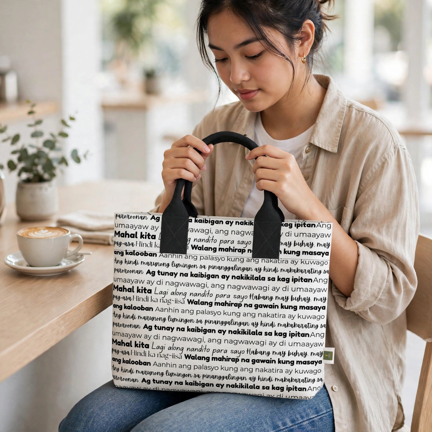Classic Words of Home Totelet | Tagalog Typography Tote Bag