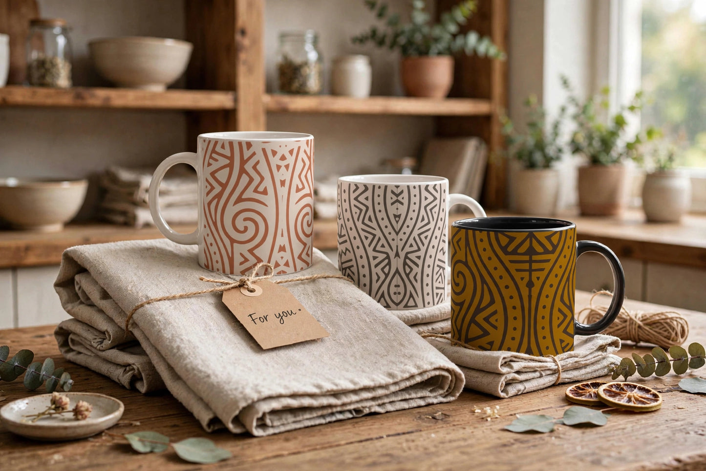 Echoes of Home Coffee Cup | Ochre Igbo Pattern Mug
