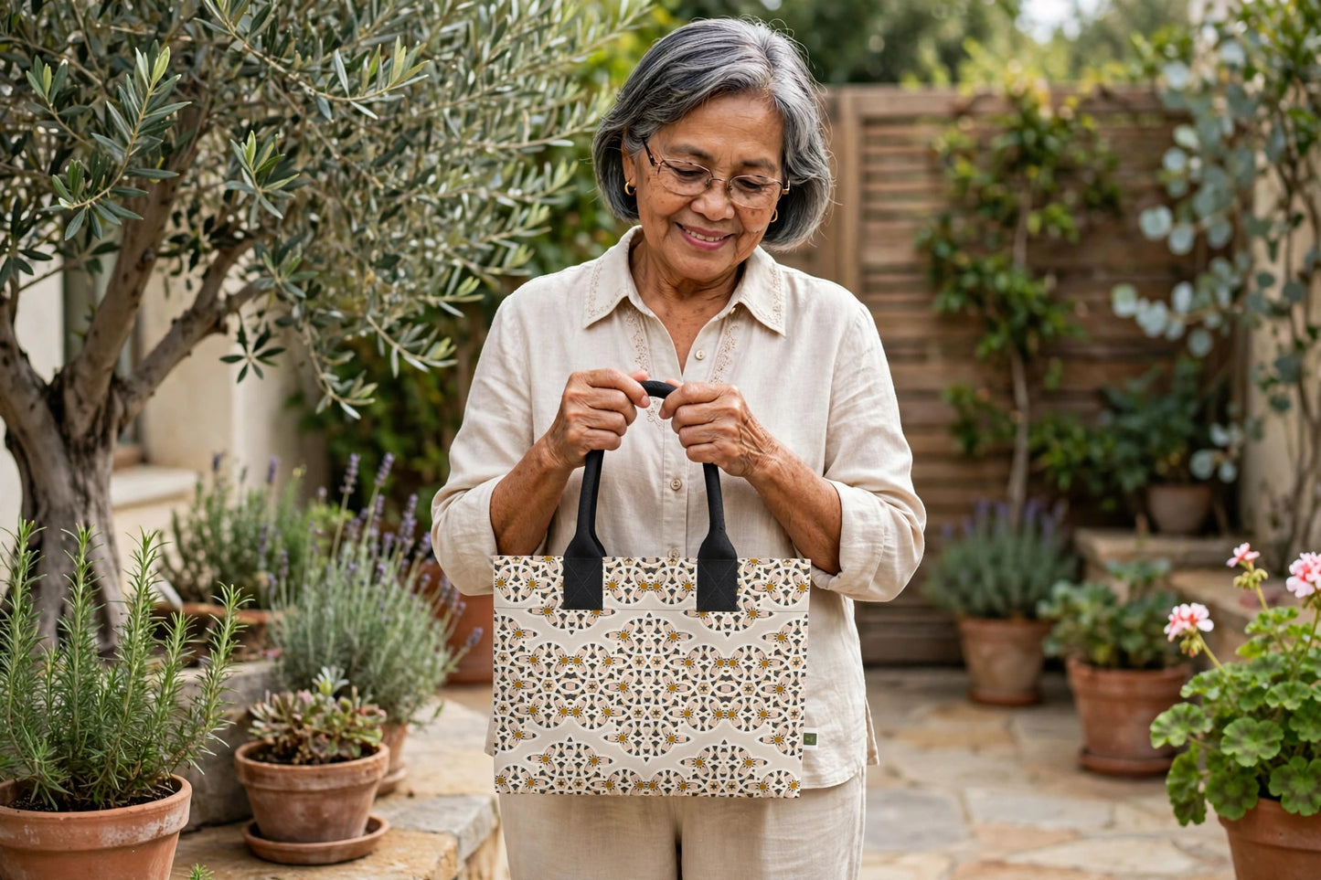 Ivory Mosaic Totelet | Filipino Patterns of Heritage Tote Bag