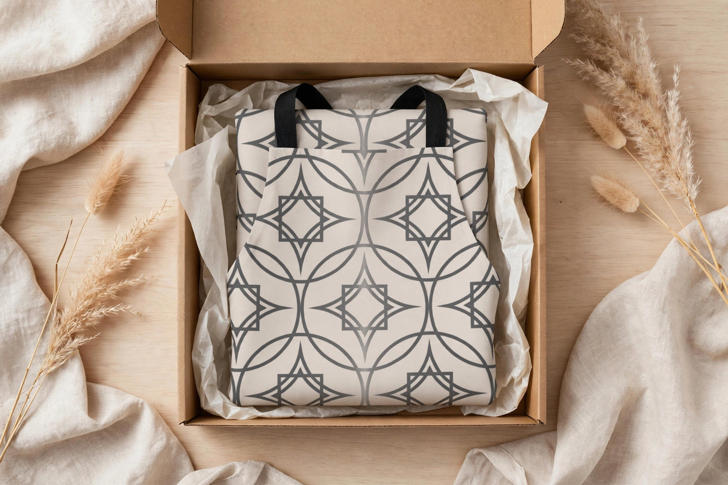 Gather Around the Table Apron | Charcoal Heritage Pattern Apron