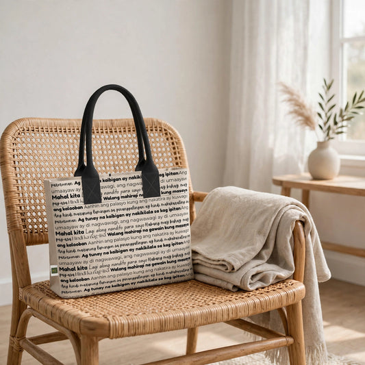 Nostalgic Words of Home Totelet | Tagalog Typography Tote Bag