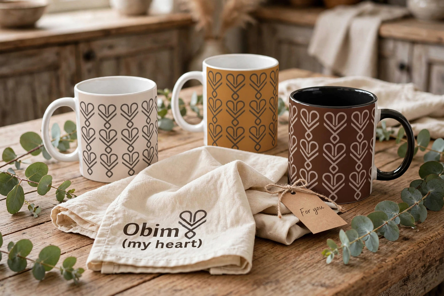 Echoes of Home Coffee Cup | Cocoa Igbo Pattern Mug
