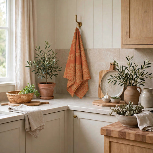 Threads of Heritage Kitchen Towel | Woven Terracotta Filipino Tea Towel