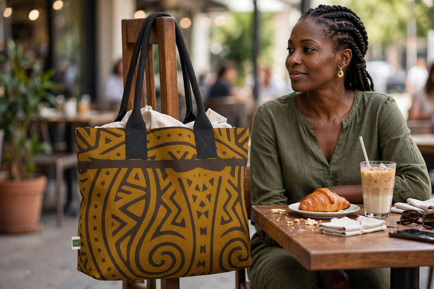 Golden Heritage Totelet | African Geometric Tote Bag