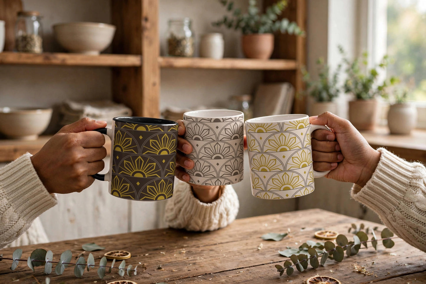 Rising Sun Filipino Coffee Cup | Midnight Heritage Mug