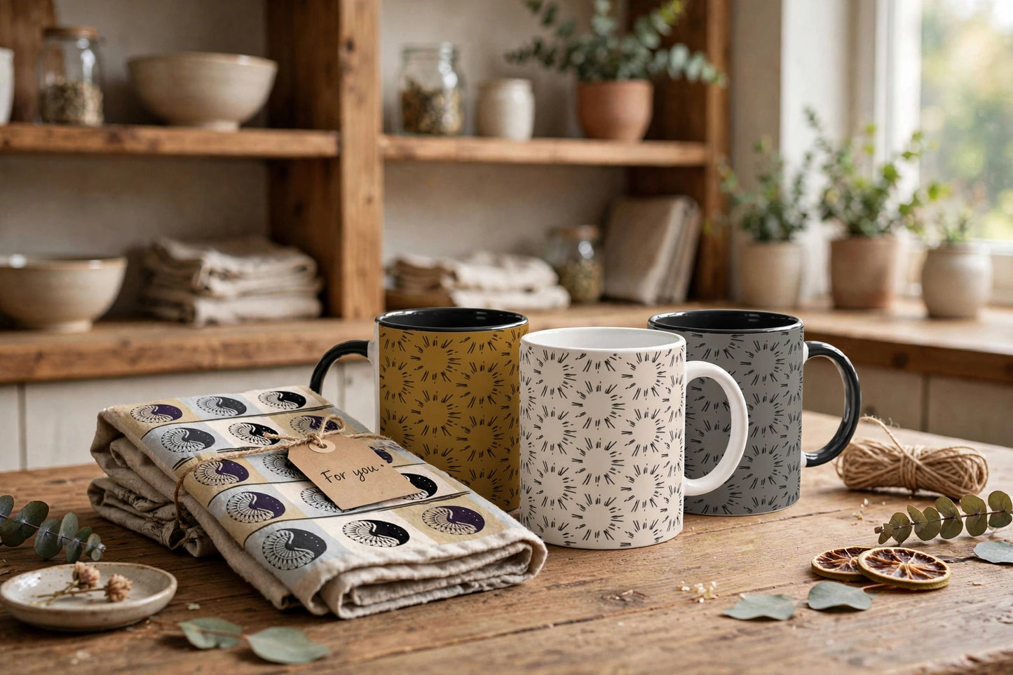 Sandstone Sunburst Mug | Filipino Rising Sun Coffee Cup