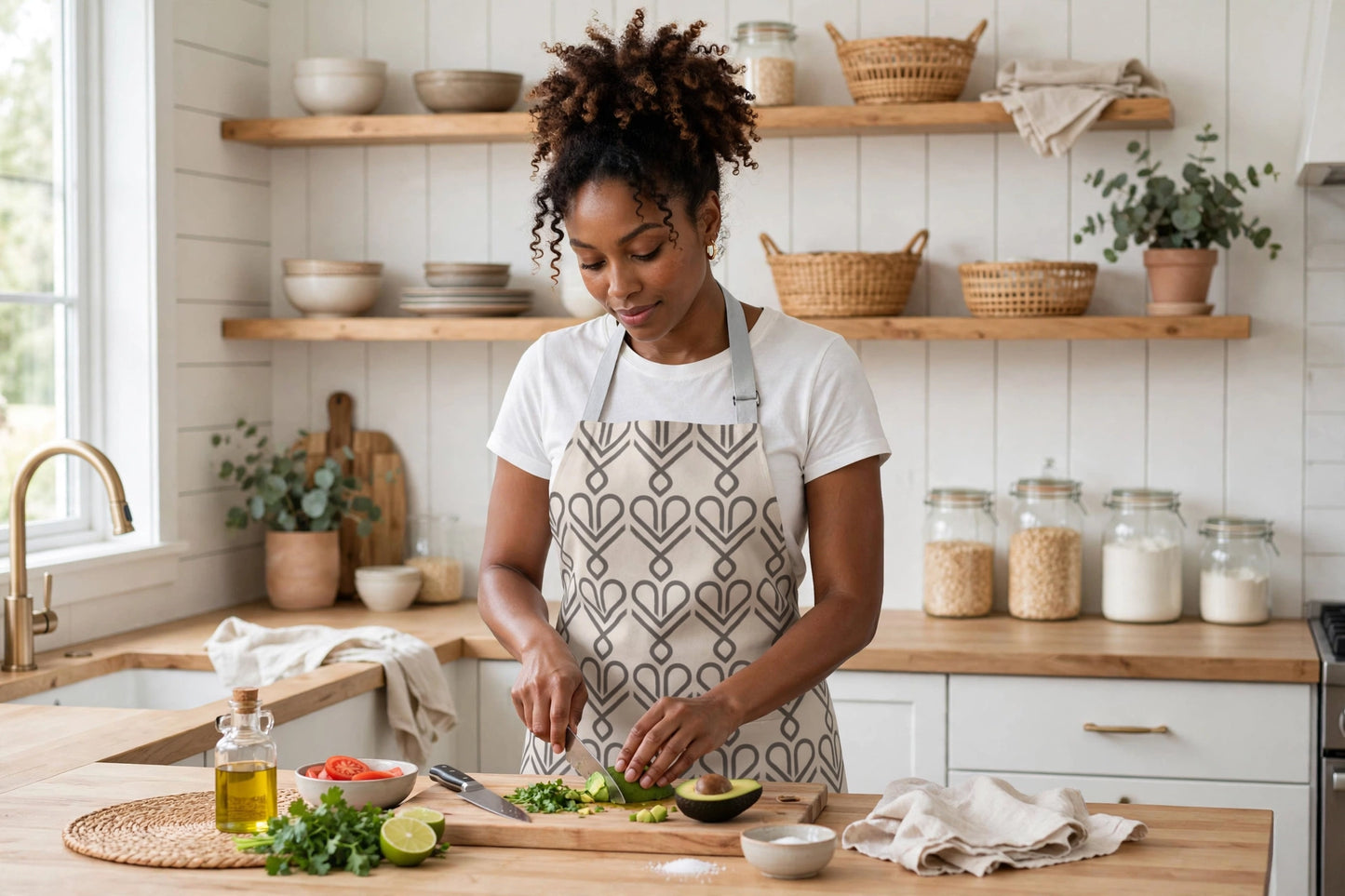 Symbols That Speak Apron | Adinkra Heart Pattern Apron