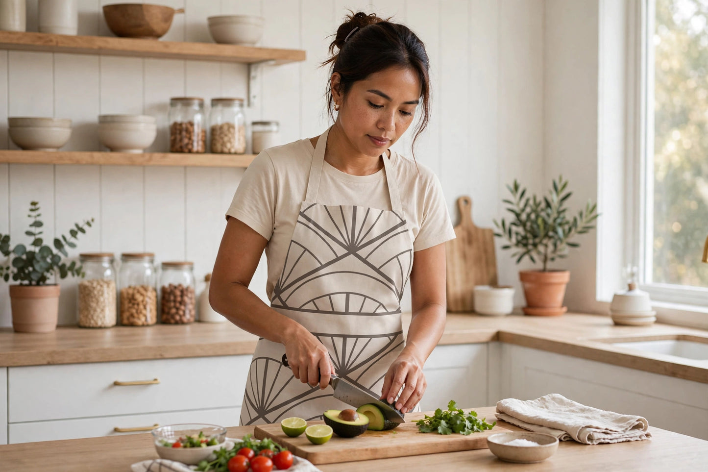 Threads of Home Apron | Stone Filipino Pattern Apron