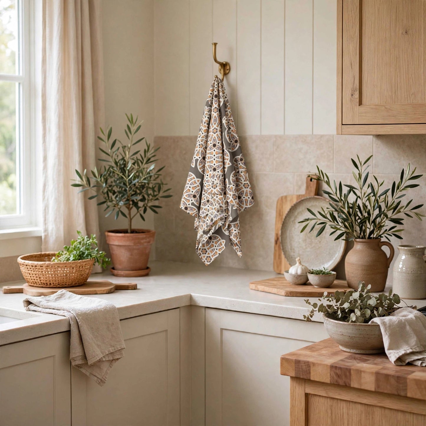 Layers of Heritage Kitchen Towel | Stone Grey Filipino Tea Towel