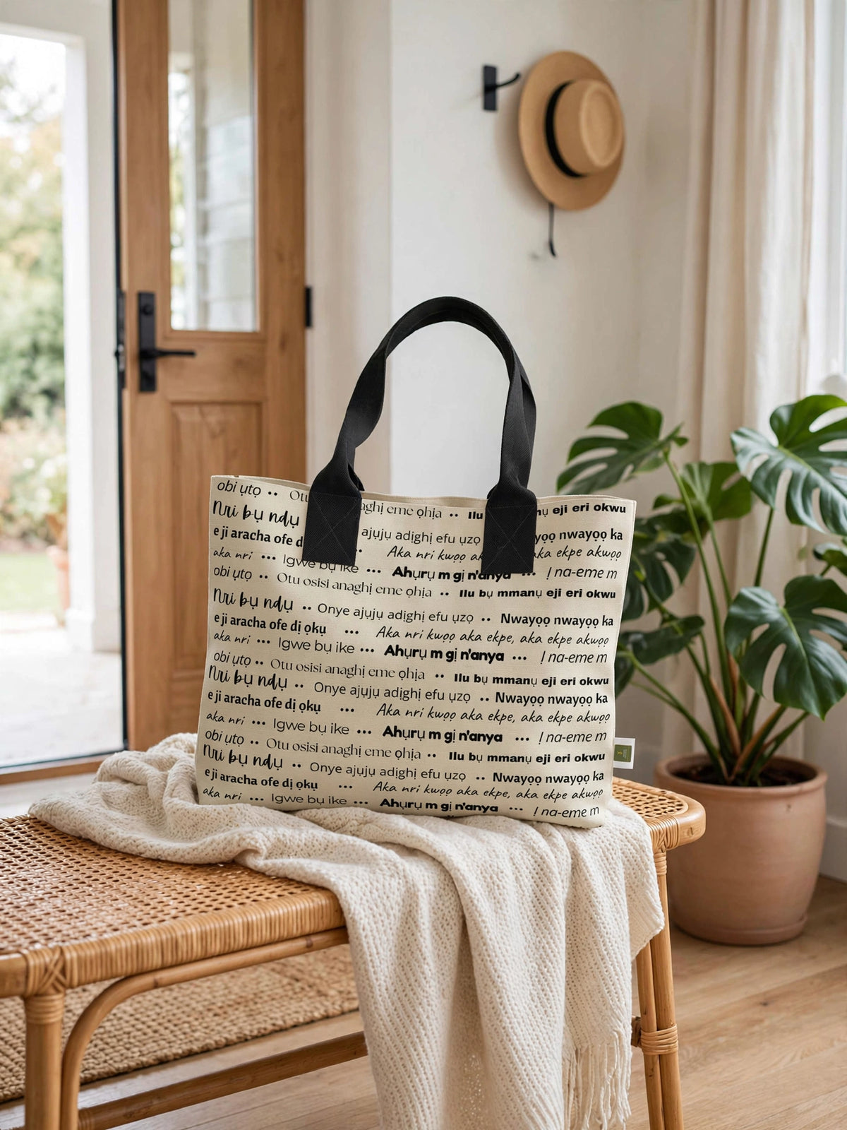 Ivory Echoes Totelet | Igbo Language Tote Bag