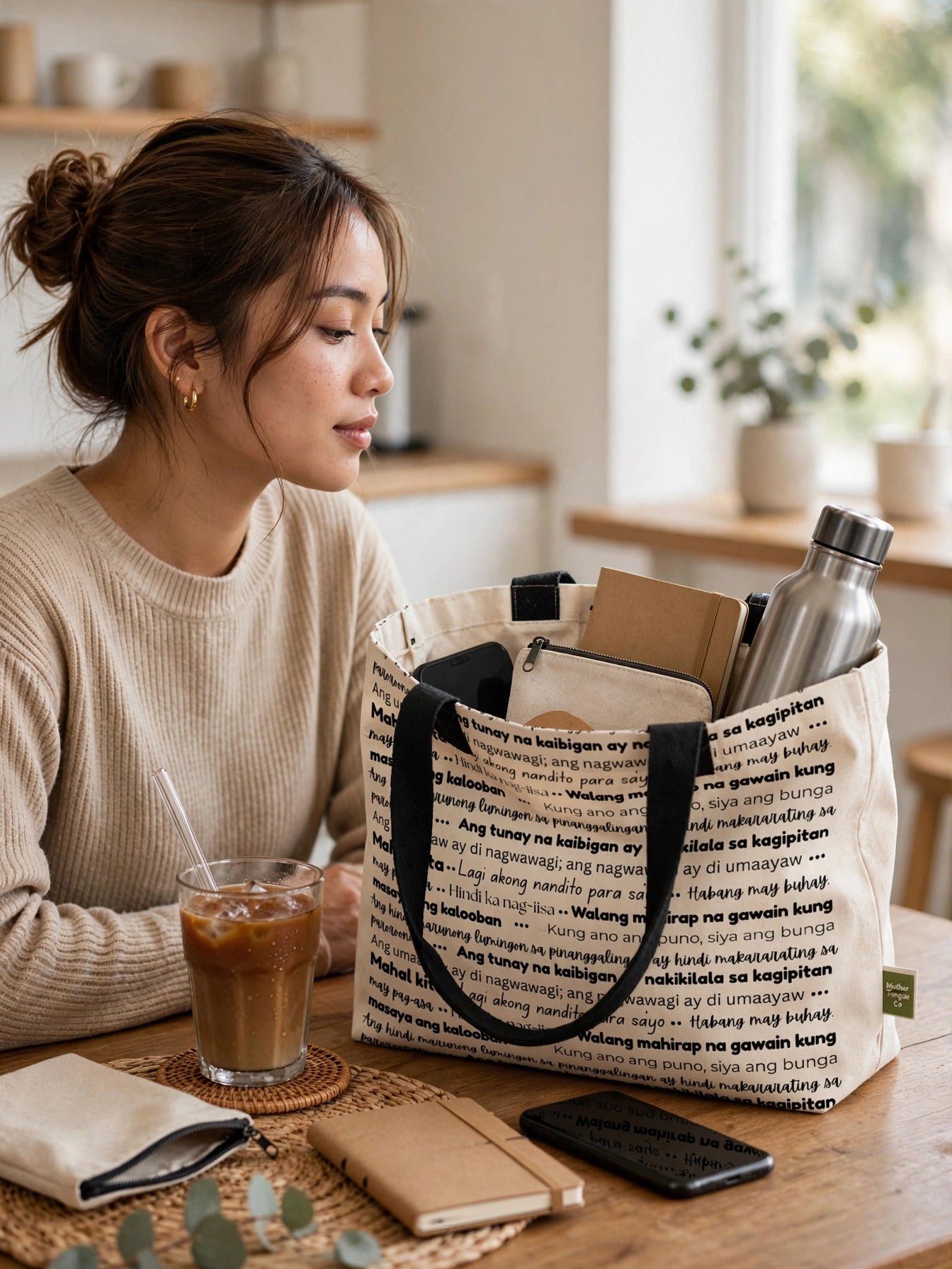 Nostalgic Words of Home Totelet | Tagalog Typography Tote Bag