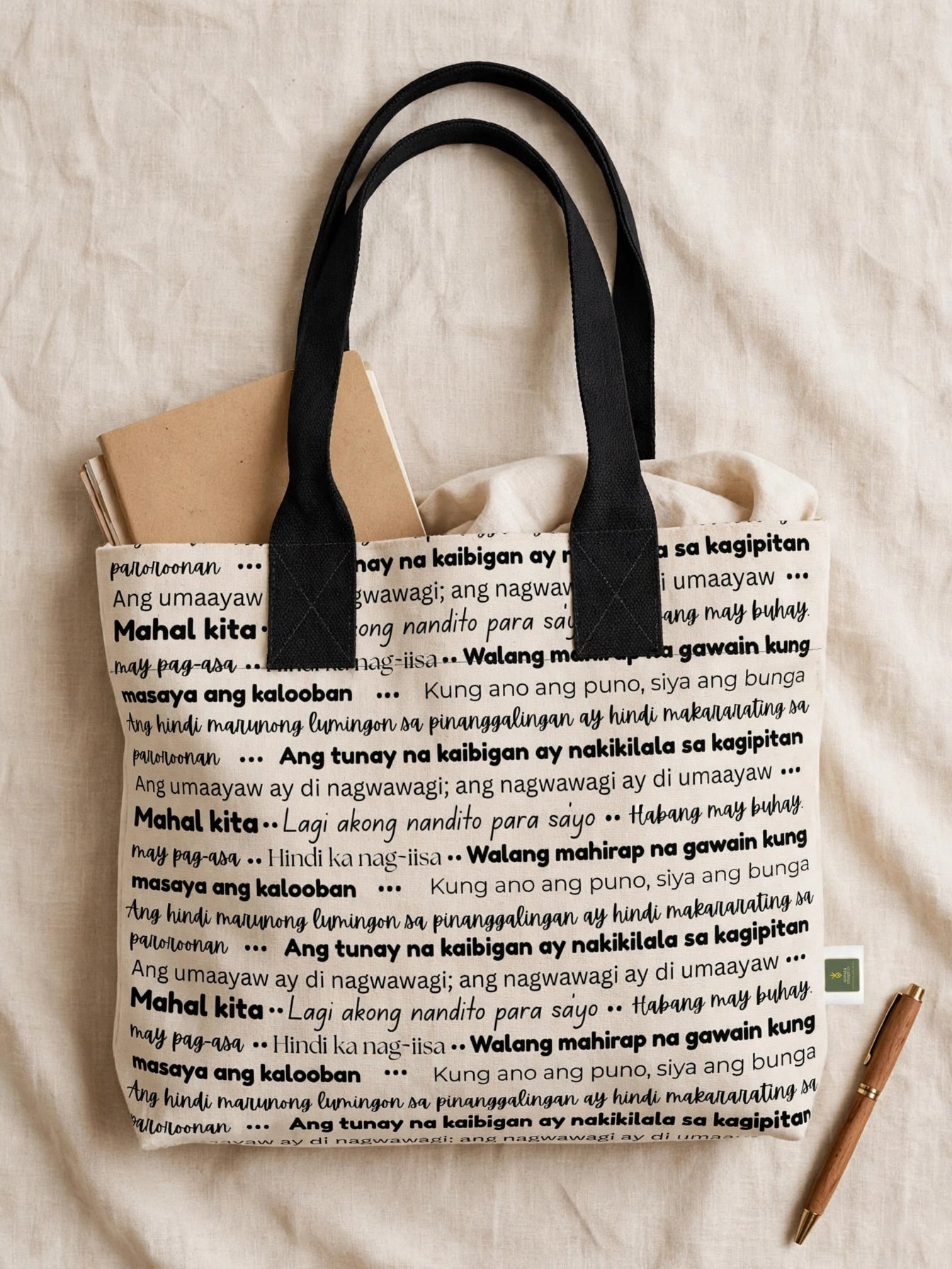 Nostalgic Words of Home Totelet | Tagalog Typography Tote Bag